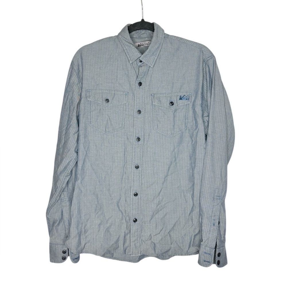 REI men’s co-op long sleeve striped button down shirt size small